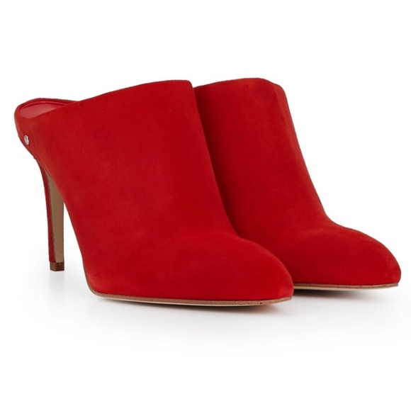 Sam Edelman Shoes - Sam Edelman Oran Red Suede Mules Heels NWT